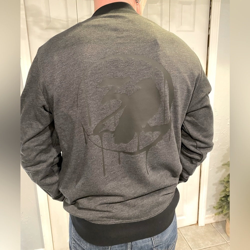 3Ravens Men Grey Zip-Up Bomber Jacket